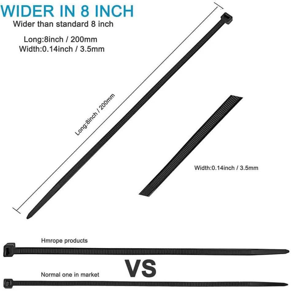 500-Piece: Black Nylon Cable Ties