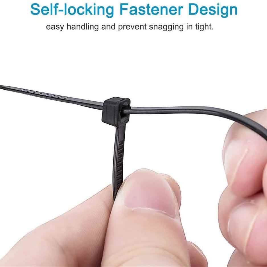 500-Piece: Black Nylon Cable Ties