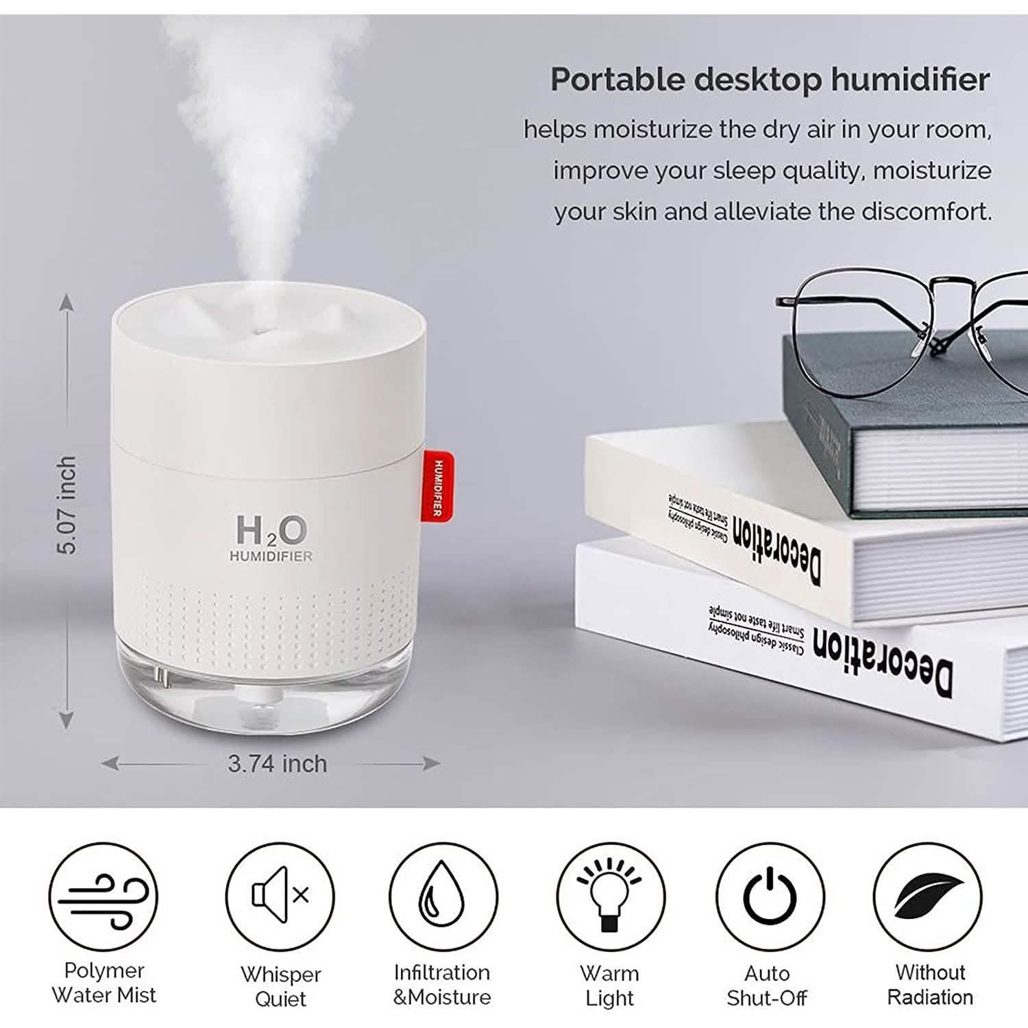 500ml Cool Mist Portable Mini Humidifier