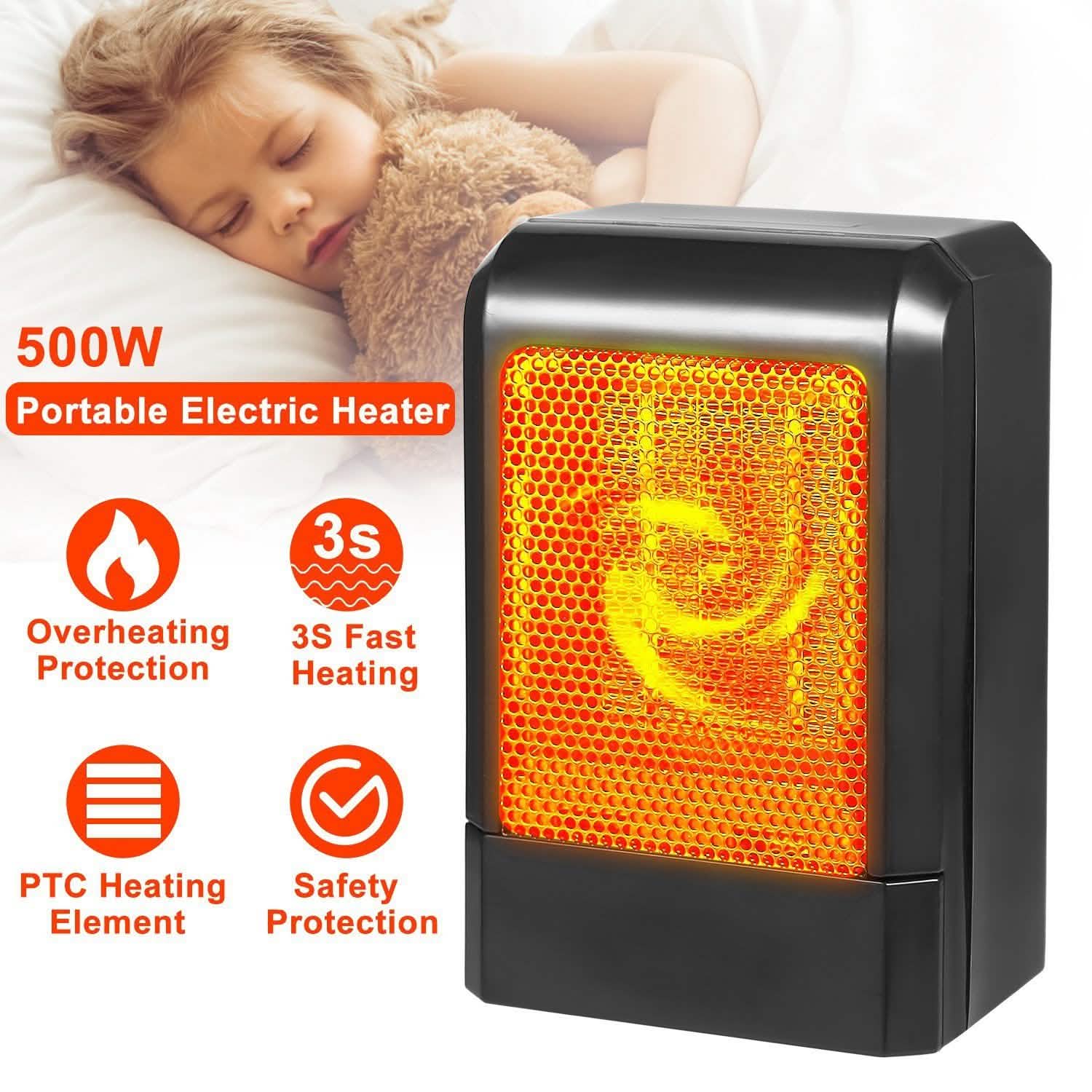 500W Ceramic Portable Electric Heater