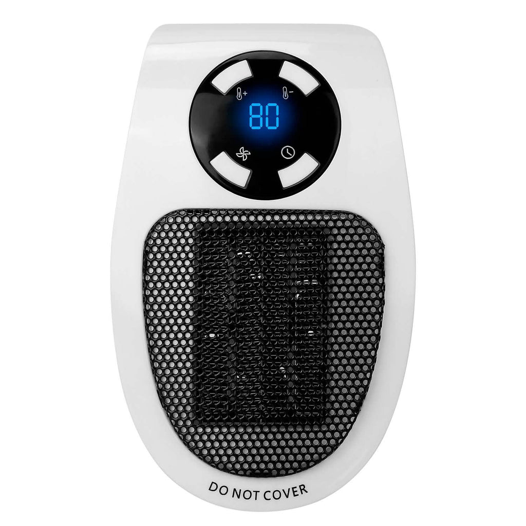 500W Portable Heater Fan Wall Outlet with Remote Control