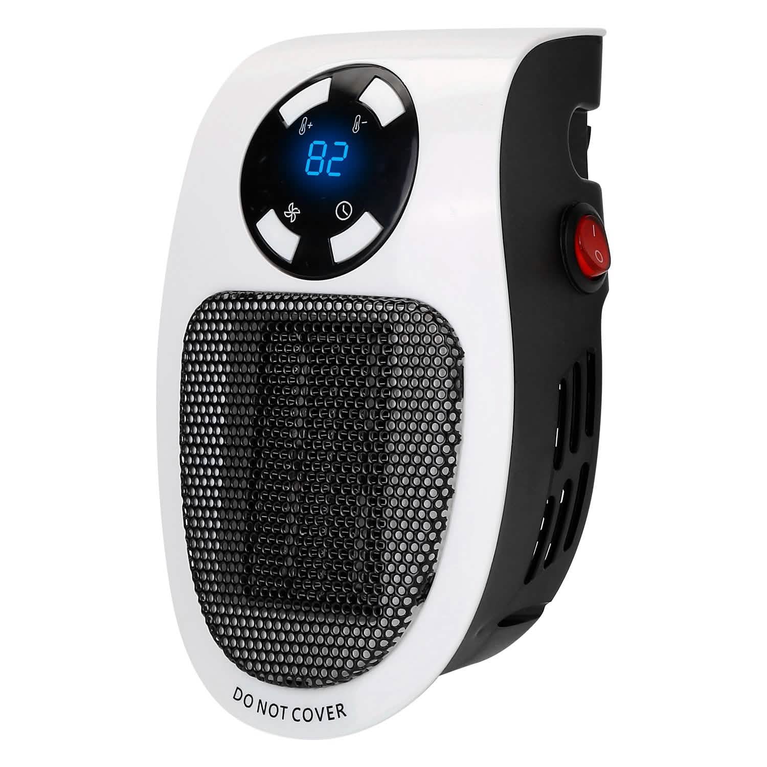 500W Portable Heater Fan Wall Outlet with Remote Control