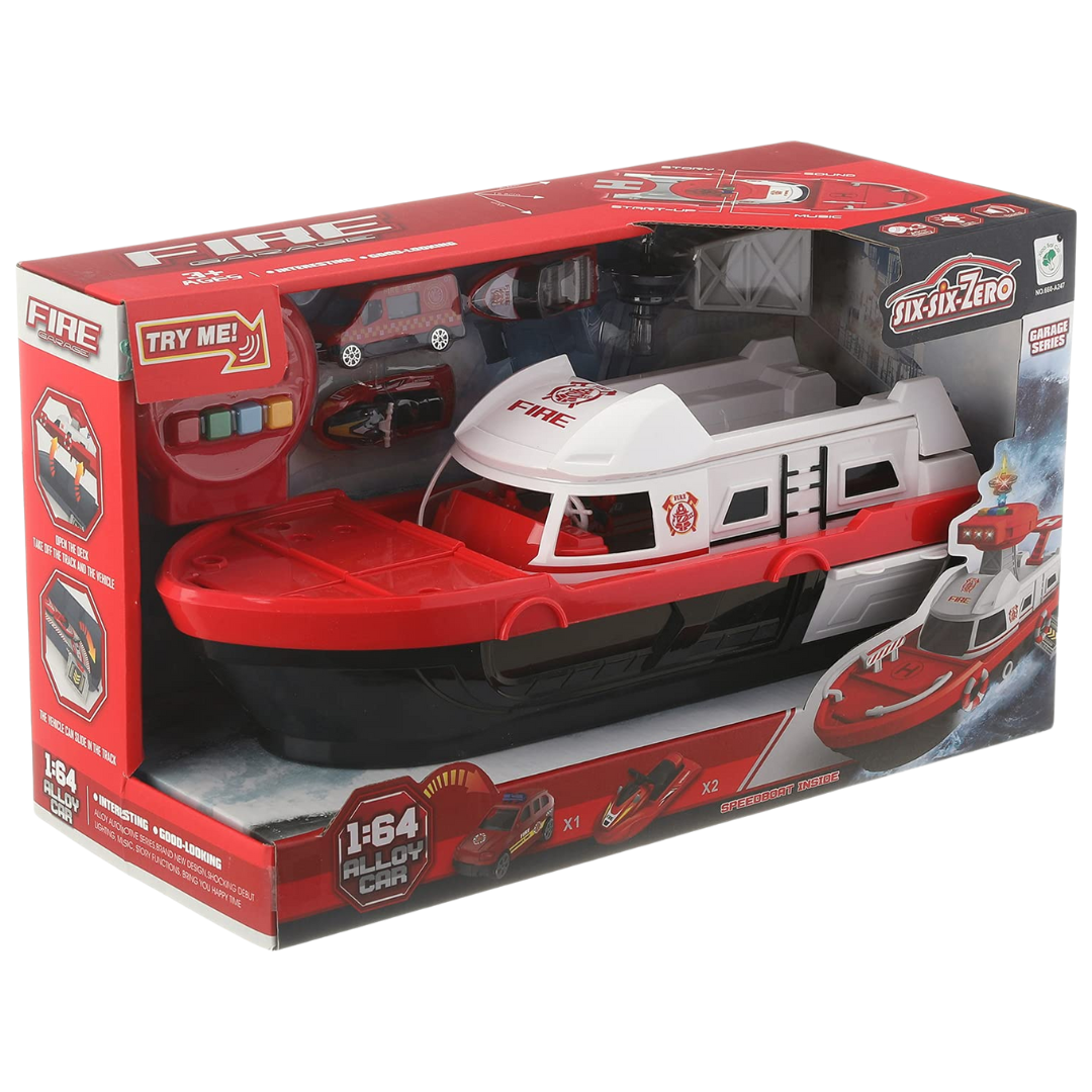 Six-Six-Zero Fire Rescue Boat Playset (1:64 Alloy Car)