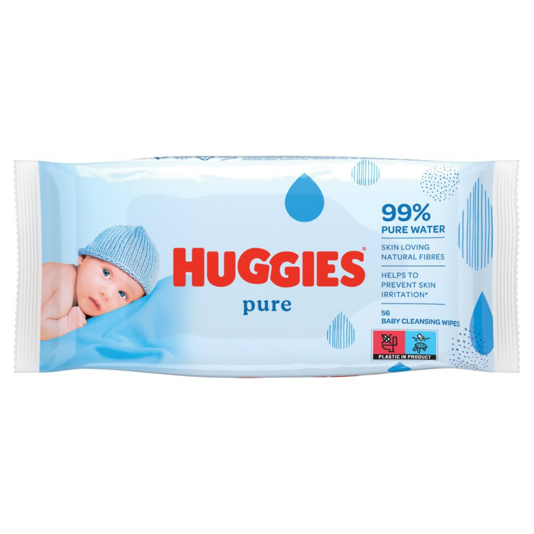 Huggies Pure Baby Wipes Fragrance Free (56 ct)