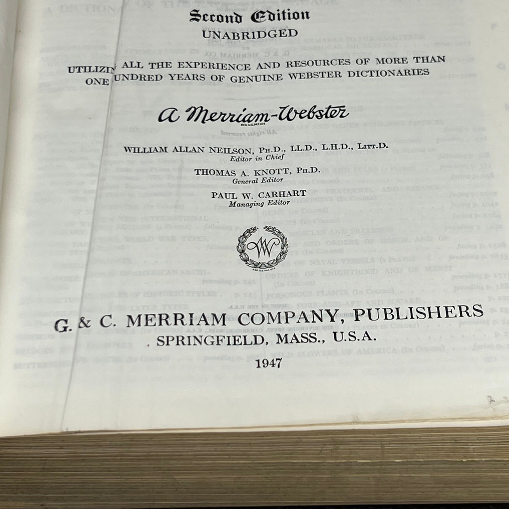 Collection of WEBSTER’S NEW INTERNATIONAL DICTIONARY Second Edition & Book Techniques of RADIOBIOCHEMISTRY (Used)