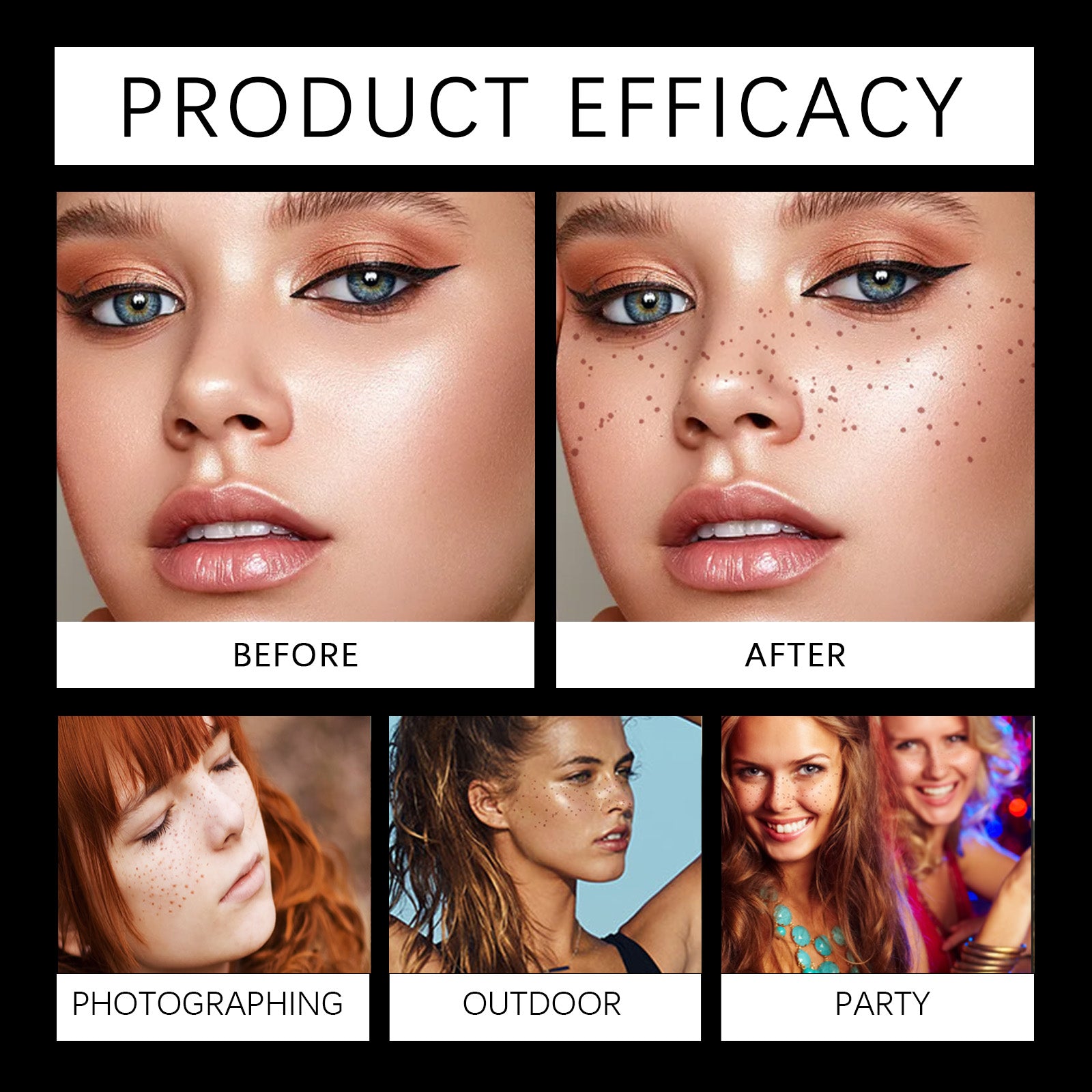 Makeup Patches, Waterproof And Sweat Resistant Long-Lasting Natural Freckles Makeup Stickers