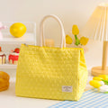 ins style small fresh outdoor large capacity picnic insulation and cold storage bag fashionable diamond pattern zipper lunch box bag student lunch bag