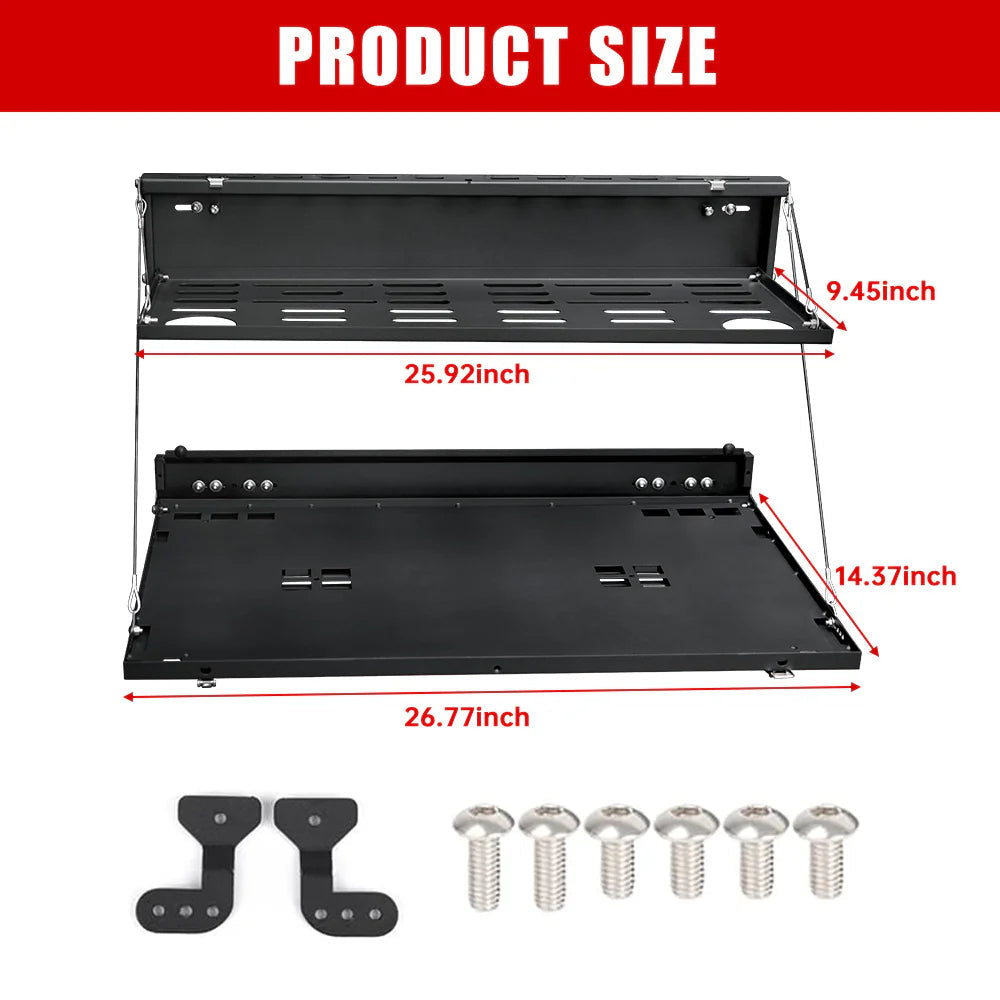 Tailgate Table & MOLLE Panel For Ford Bronco(2021-2024) - 2-Tier Camping Rack