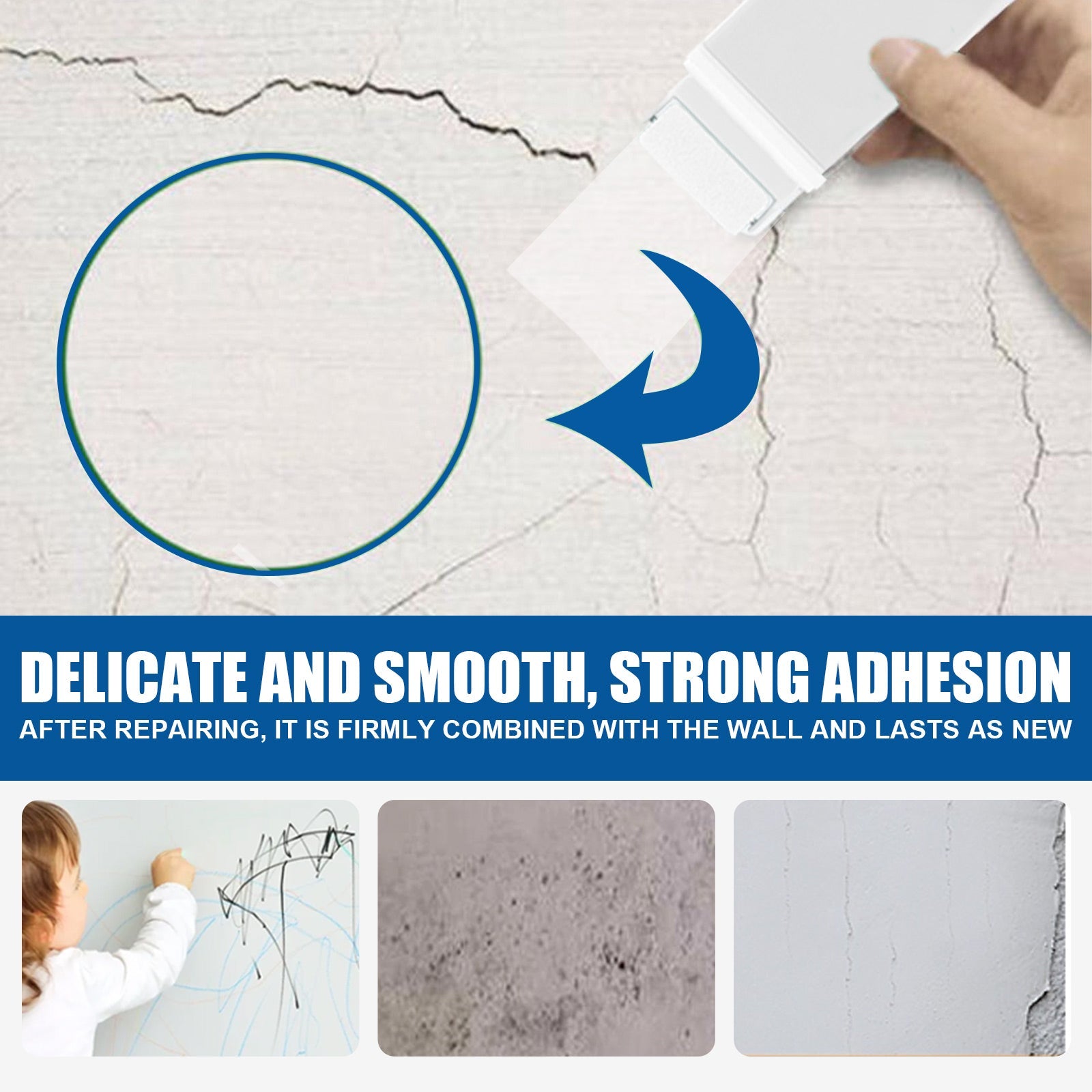 Wall Repair Roller Brush, White Paint Renovation, Moisture And Crack Prevention, Graffiti Cover Repair Wall Paint