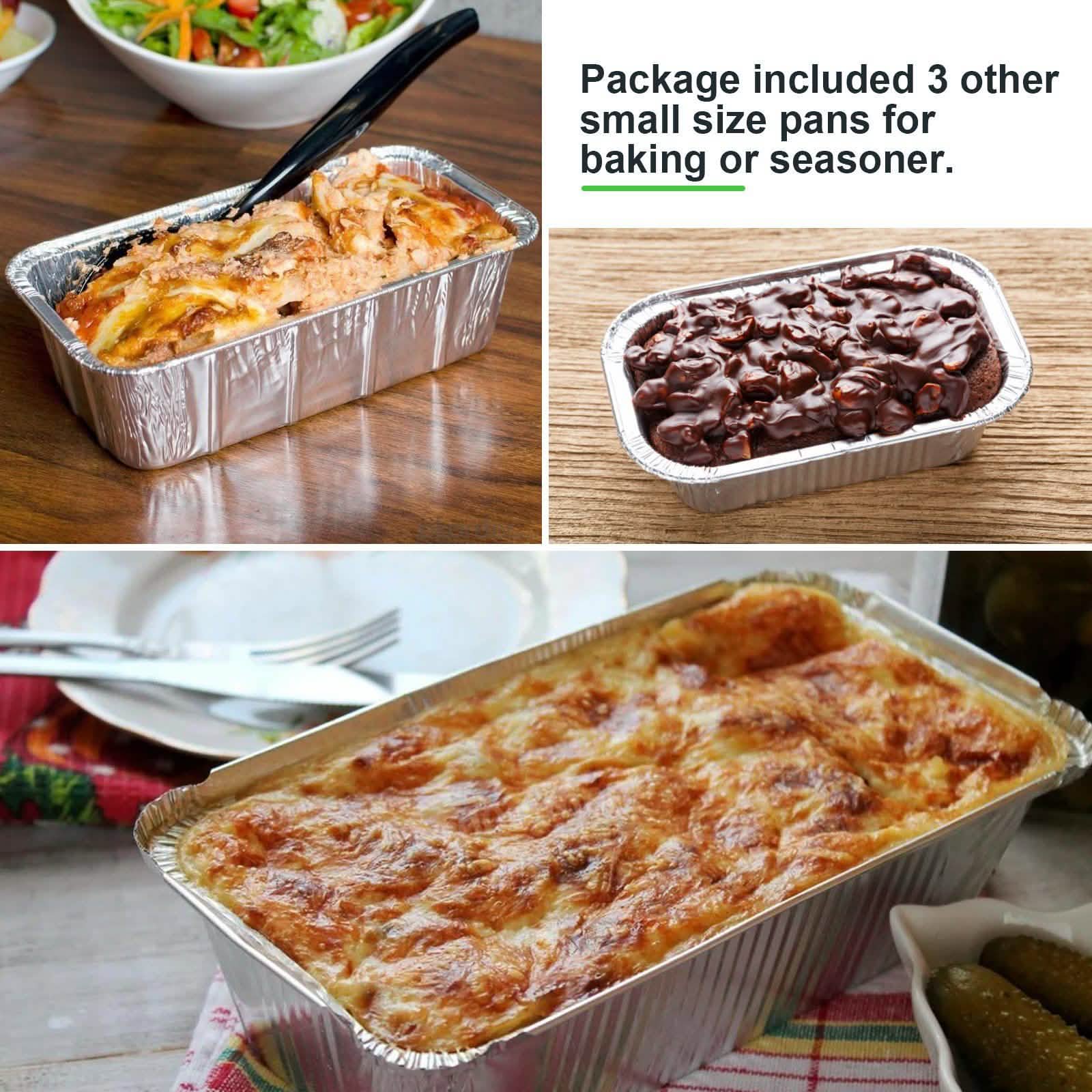 51-Packs: IMAGE 4 Size Aluminum Loaf Pans Disposable Premium Heavy-Duty Tin Foil