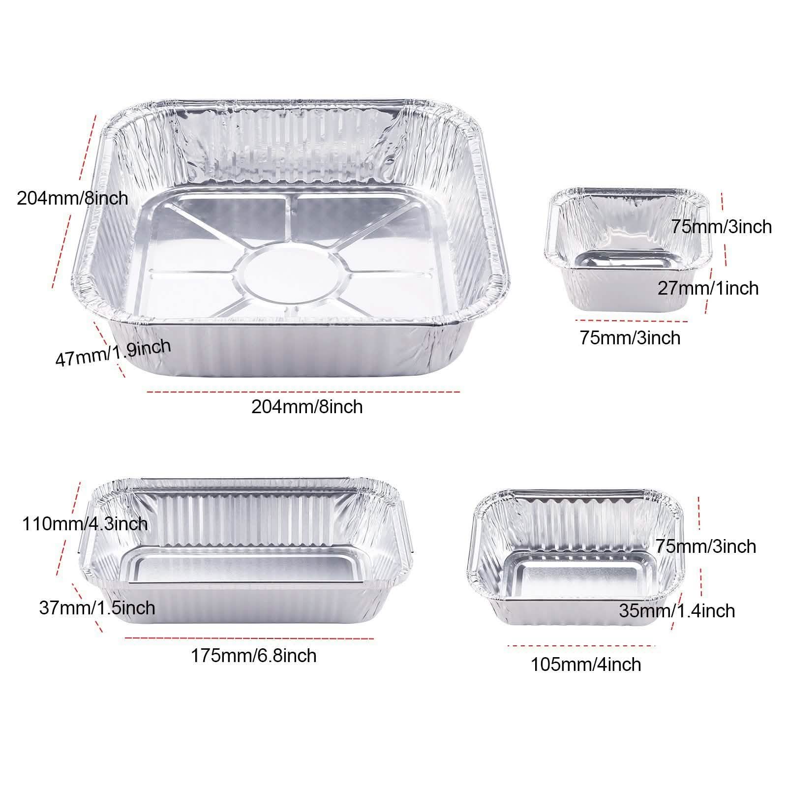 51-Packs: IMAGE 4 Size Aluminum Loaf Pans Disposable Premium Heavy-Duty Tin Foil