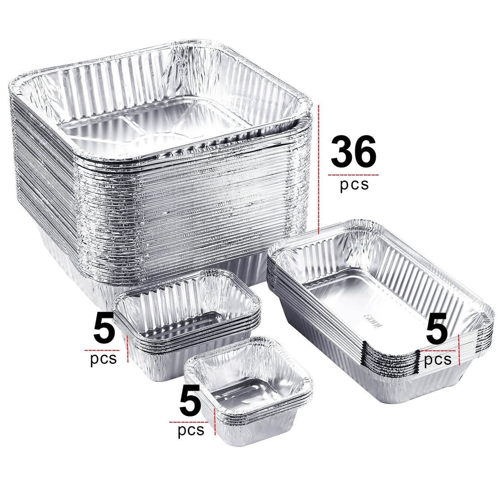 51-Packs: IMAGE 4 Size Aluminum Loaf Pans Disposable Premium Heavy-Duty Tin Foil