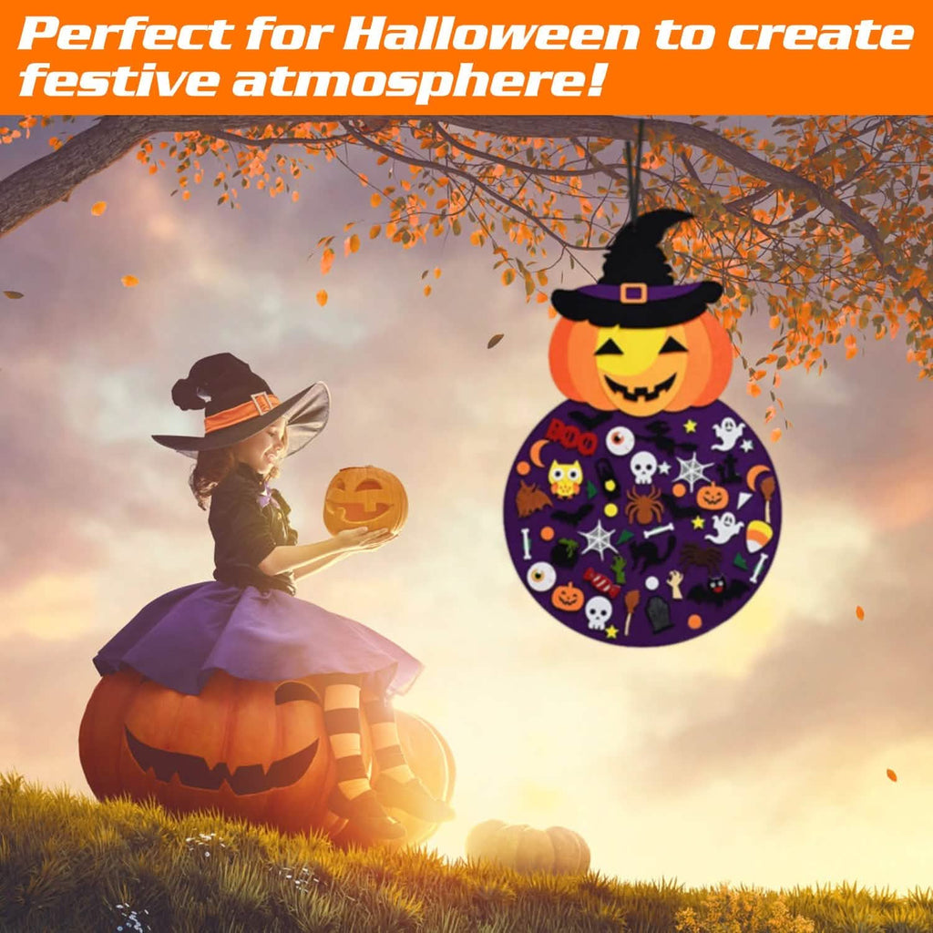 51-Pieces: Felt Pumpkin Witch Hanging Décor