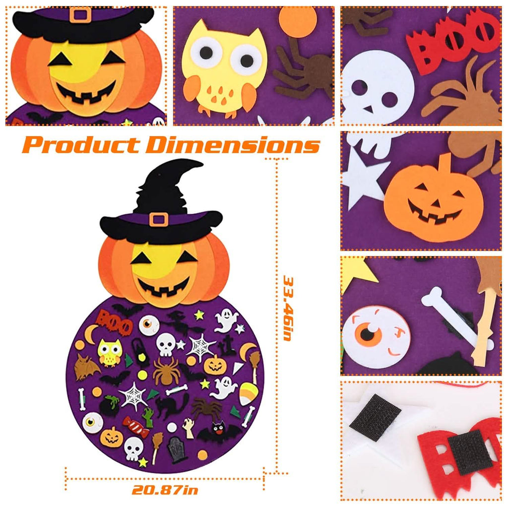 51-Pieces: Felt Pumpkin Witch Hanging Décor