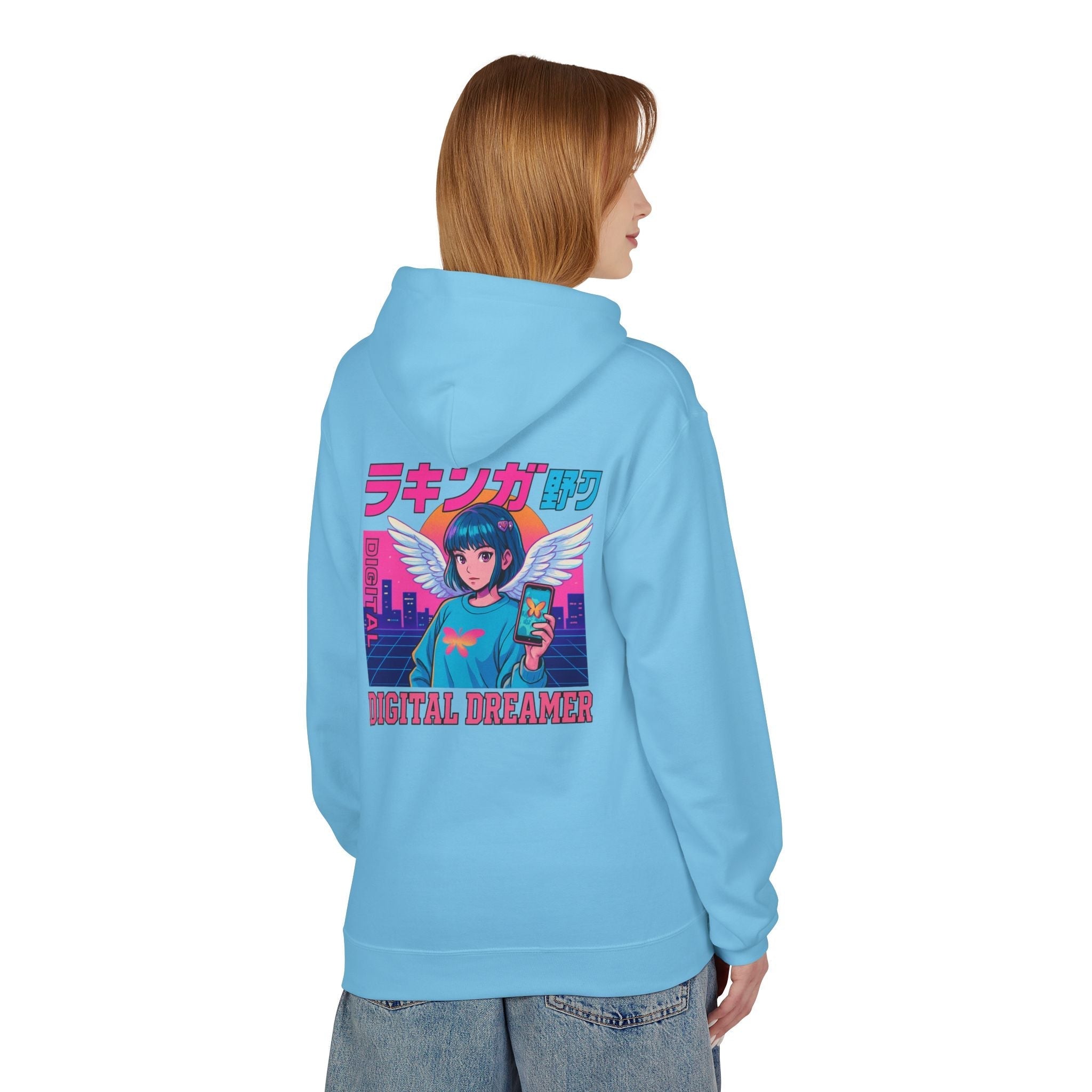 Digital Dreamer Unisex Fleece Hoodie, Cozy Graphic Sweatshirt, Anime Style Hoodie, Perfect Gift for Gamers, Casual Streetwear