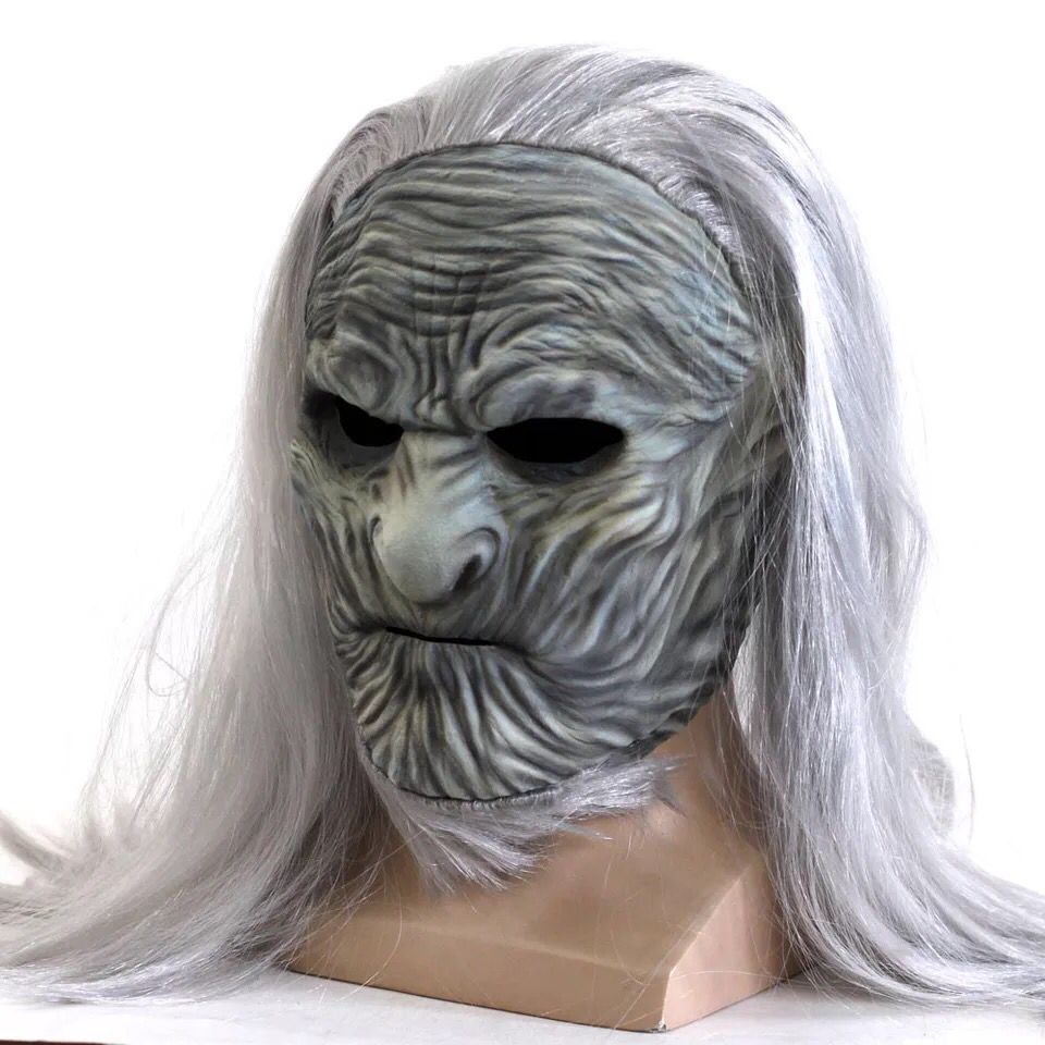 Game of Thrones 8 The White Walkers Cosplay Mask Scary Night King Zombie Latex Masks Halloween Party Costume Props