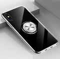 Compatible with Apple, Transparent Magnetic Ring Stand Phone Case For iPhone XR XS Max X XS Adsorption Holder case For iPhone 6 6S Plus 7 8 Plus cover