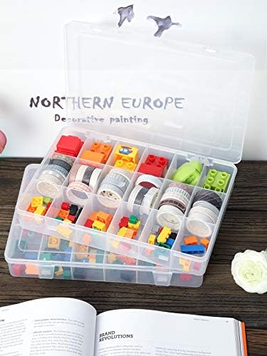 Clear Plastic Organizer Box with Dividers for Tools