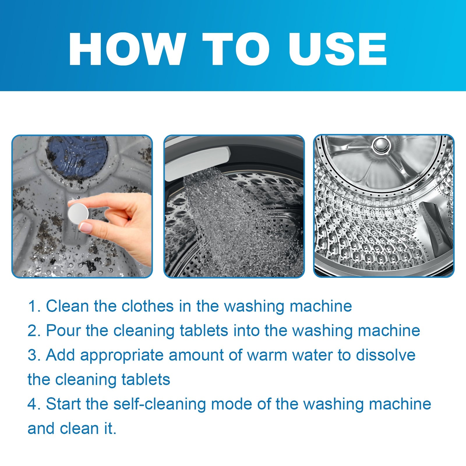 Washing Machine Cleaner, Washing Machine Tank Automatic Drum Liner Dirt Cleaning Sheet