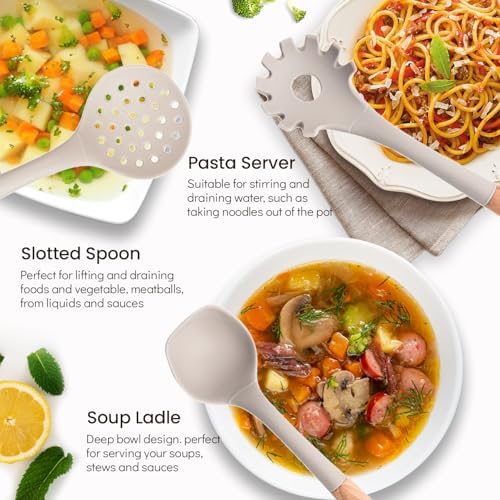 Silicone Cooking Utensils Set 8 Piece with Holder