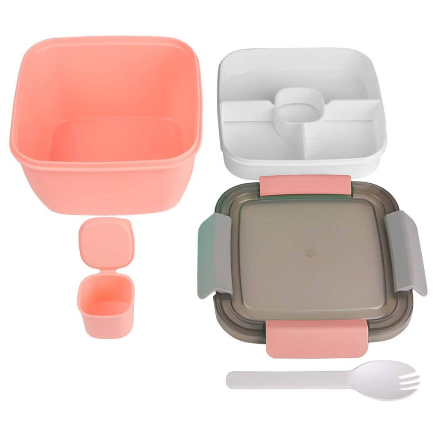 51oz Salad Bowl with Removable 3-Compartment Bento-Style Tray