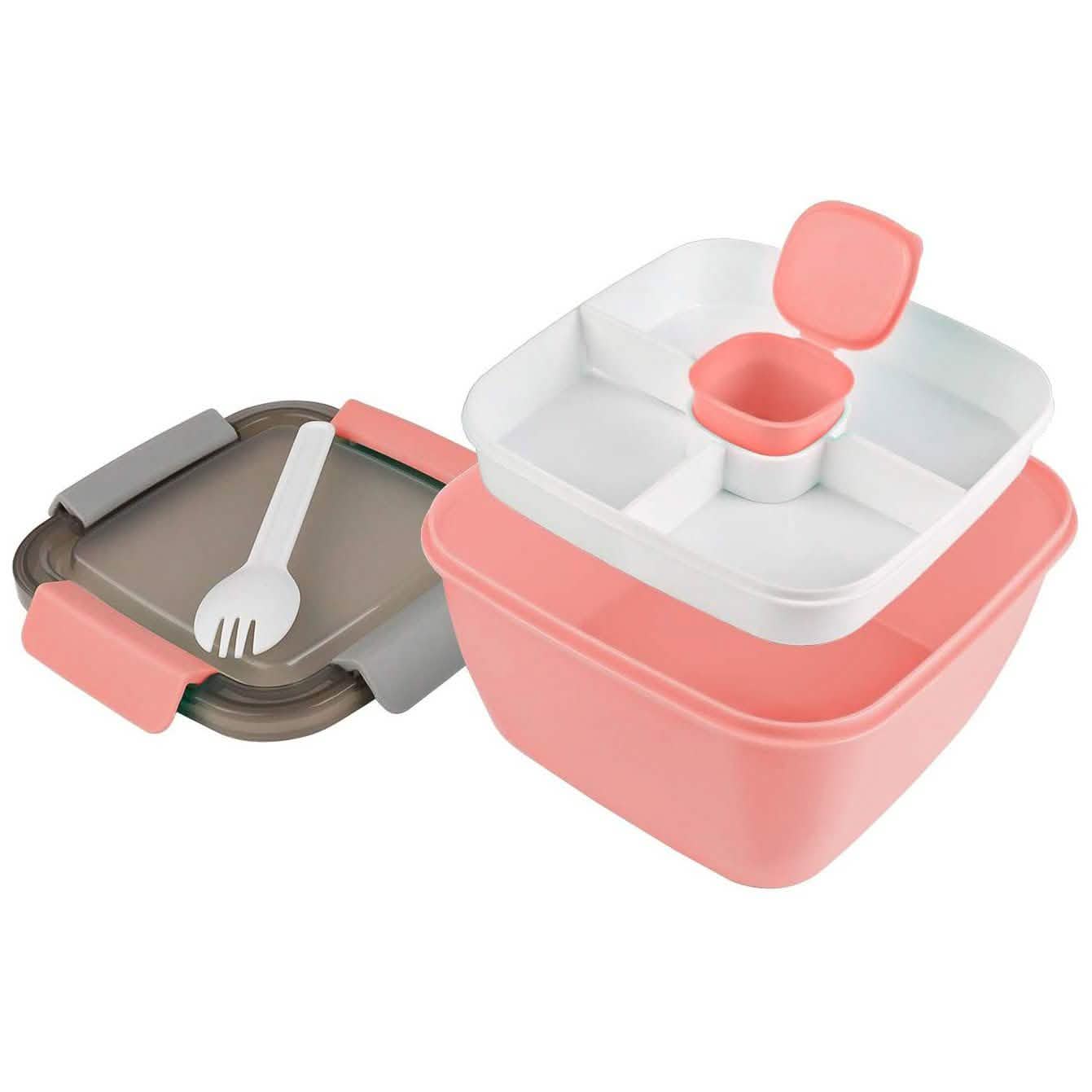 51oz Salad Bowl with Removable 3-Compartment Bento-Style Tray