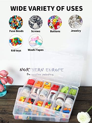 Clear Plastic Organizer Box with Dividers for Tools