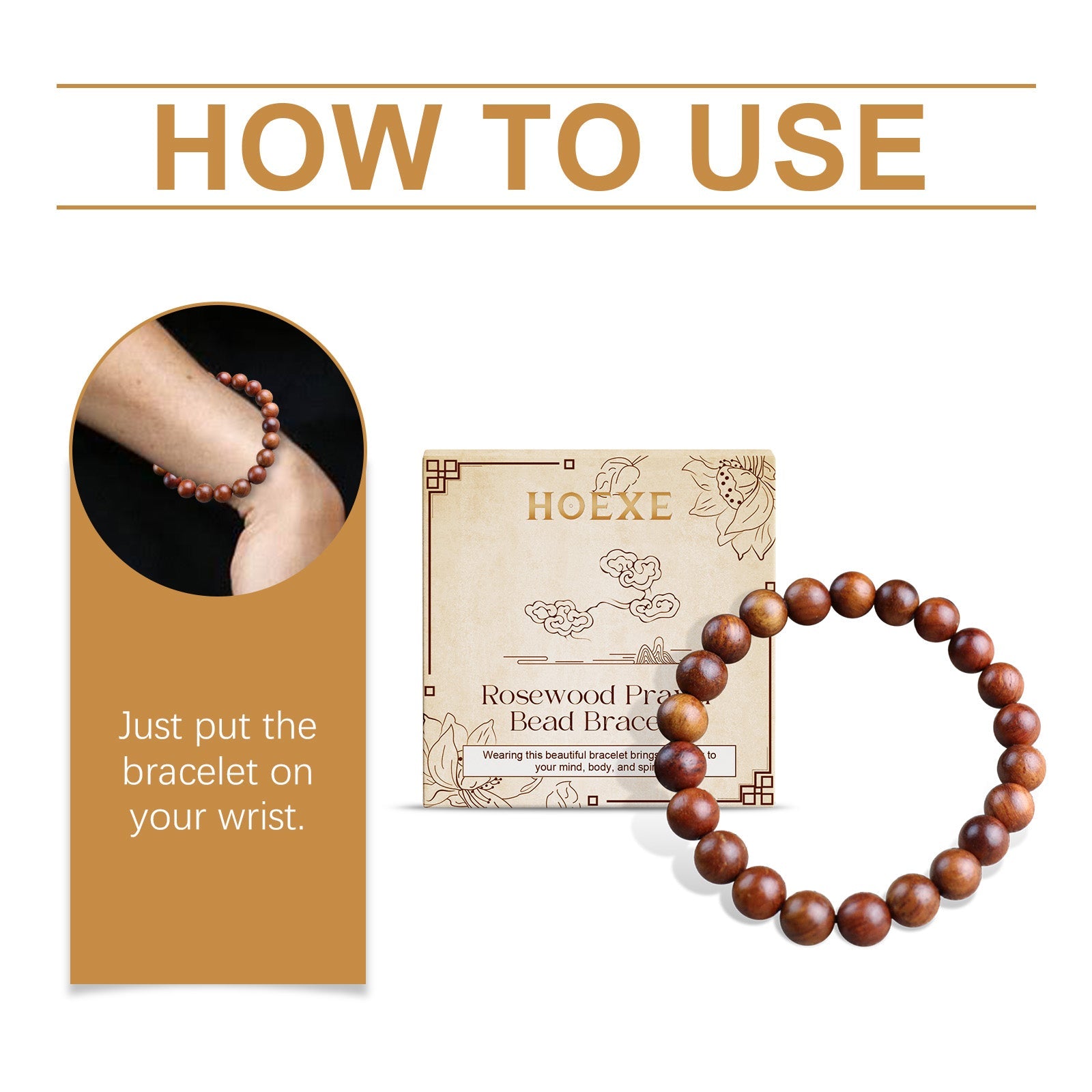 Rosewood Bracelet Unisex Everyday Decor With Rosewood Bracelet Beaded