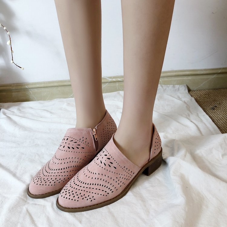 European and American hollow low heel women shoes