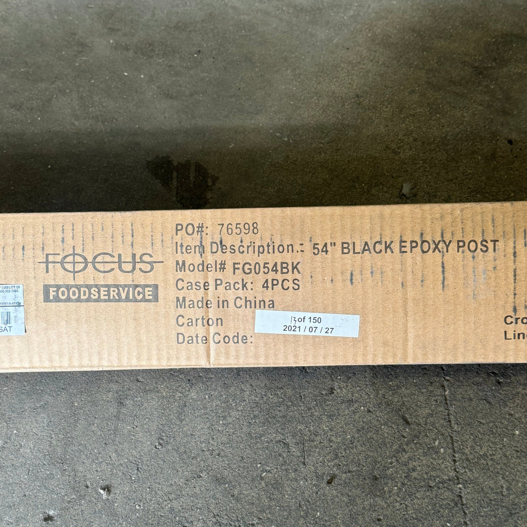 FOCUS FOODSERVICE (4 Pack) 54" Black Epoxy Posts FG054BK