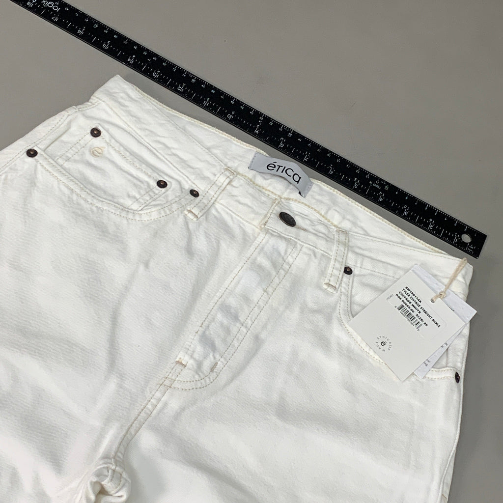 ETICA Tyler High Waist Straight Leg Ankle jeans Vintage White Size 26 EW180114A