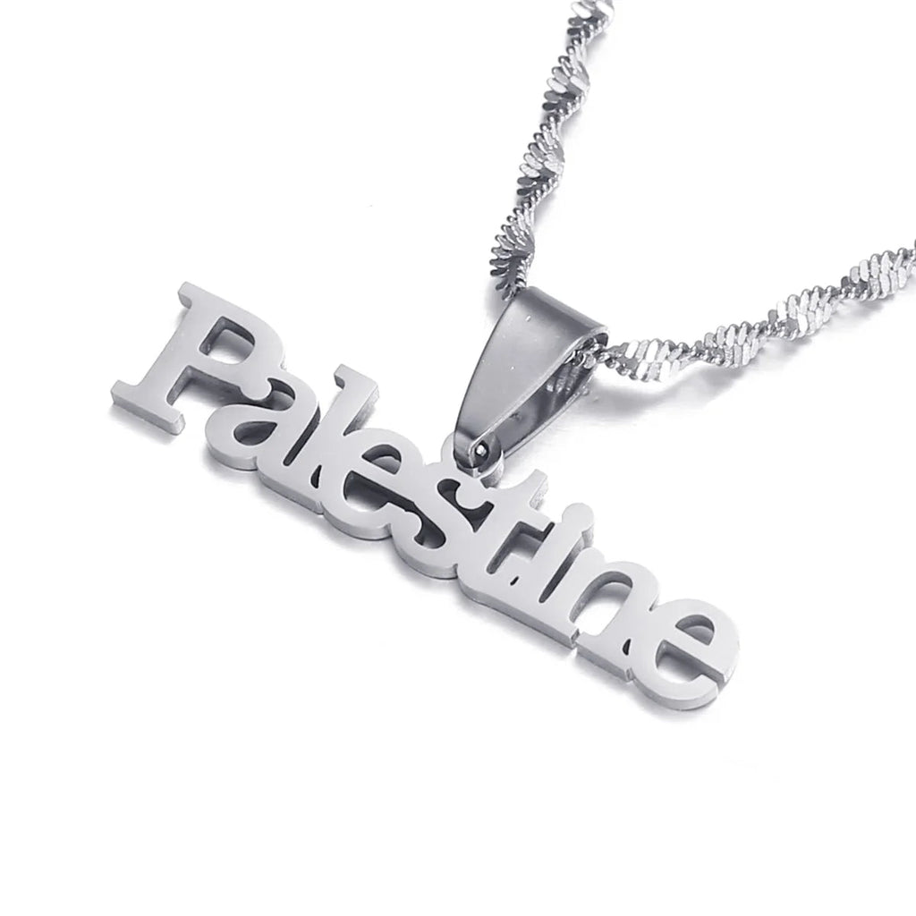 Palestine Vintage Stainless Steel Pendant Chain Necklace Arab African Men's and Women's Fashion Stainless Steel