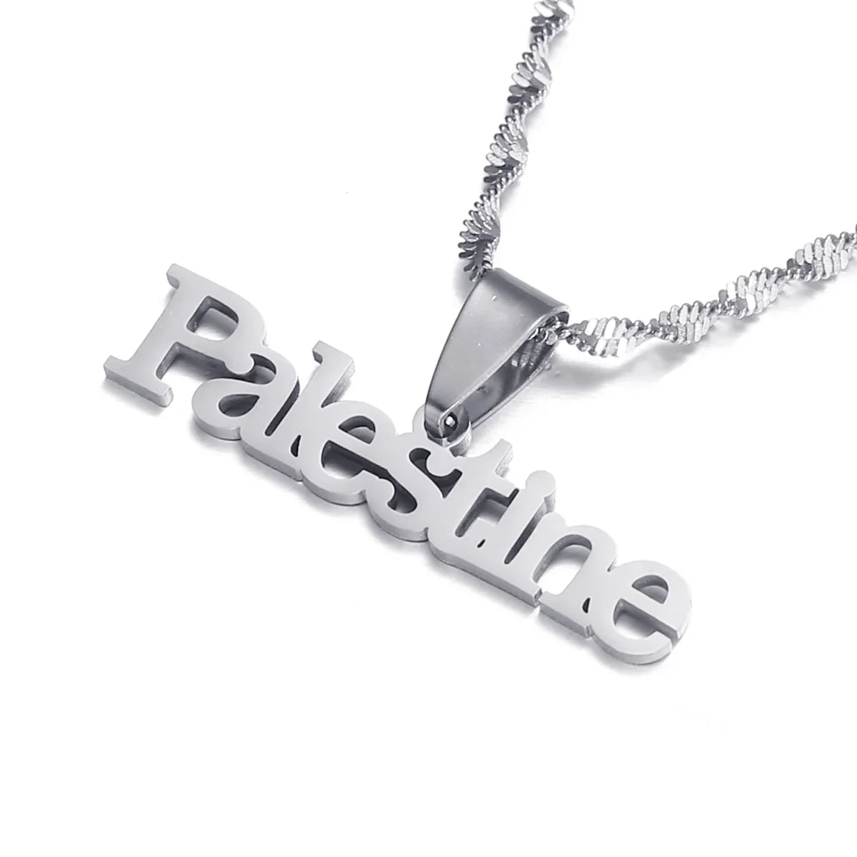 Palestine Vintage Stainless Steel Pendant Chain Necklace Arab African Men's and Women's Fashion Stainless Steel