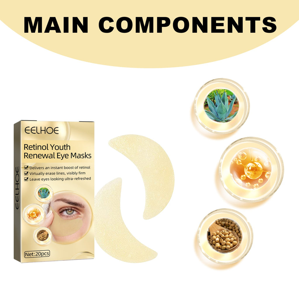 Retinol Eye Mask, Lightening And Lifting Fine Lines Around Eyes Repair Dark Circles And Eye Bags Moisturizing Eye Mask