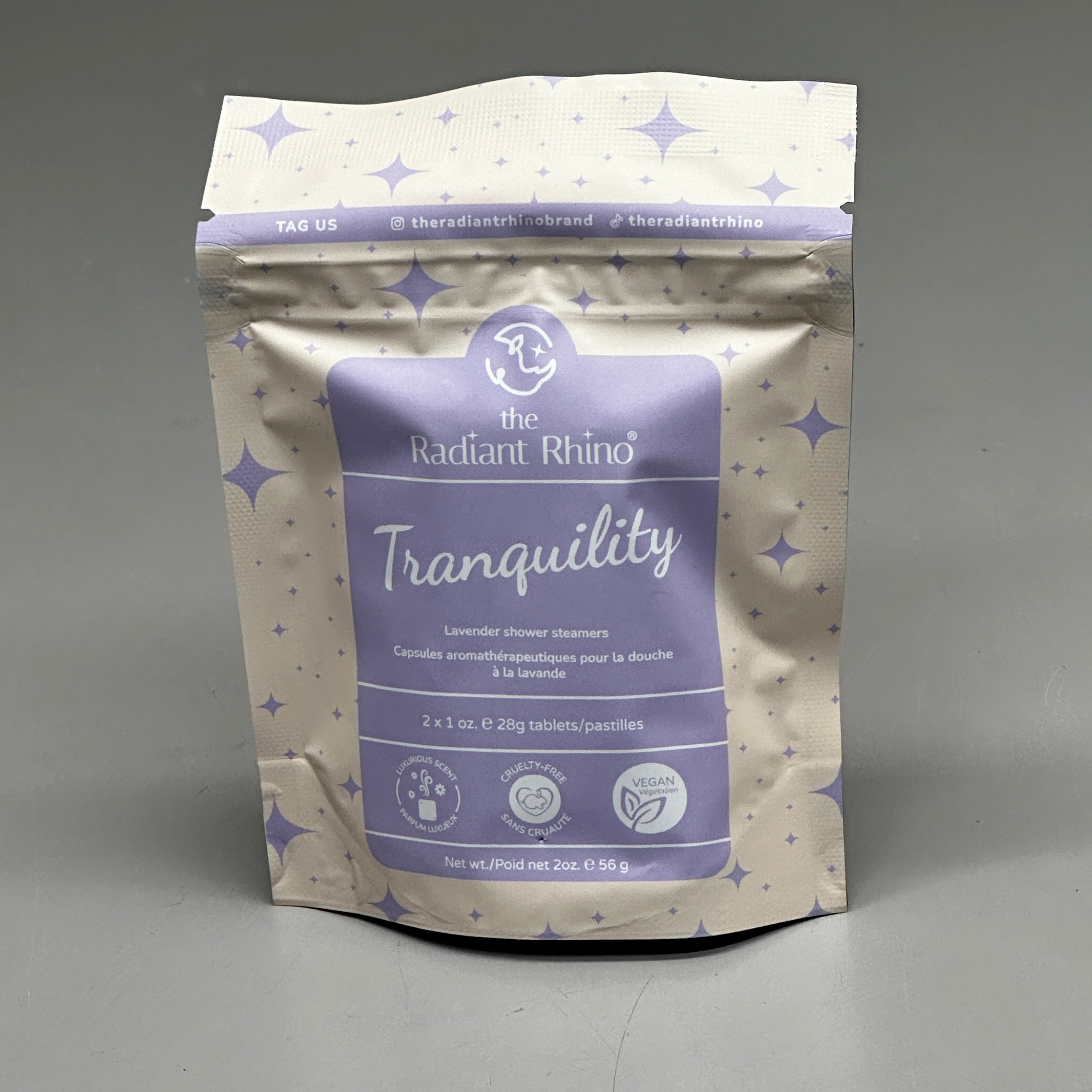 ZA@ THE RADIANT RHINO Tranquility (6 PACK) Lavender Shower Steamers 2 Tablets Each