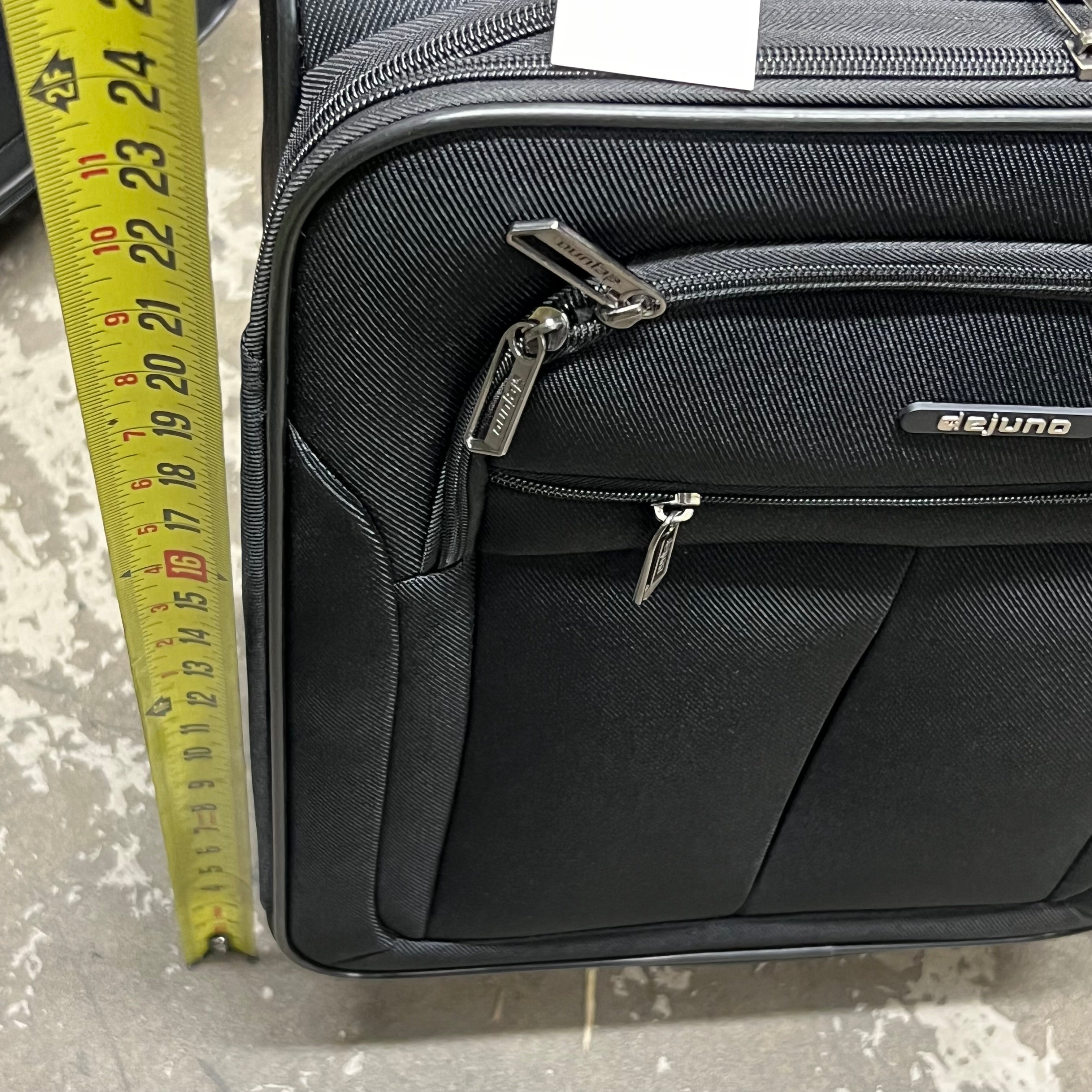 DEJUNO (3 PACK) Lightweight Expandable Spinner Luggage Suitcase Set Black 2302DJBF