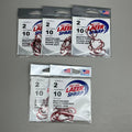 EAGLE CLAW (5 PACK) Lazer Sharp Down eye Offset Baitholders Red #2 10pc L181RG-2