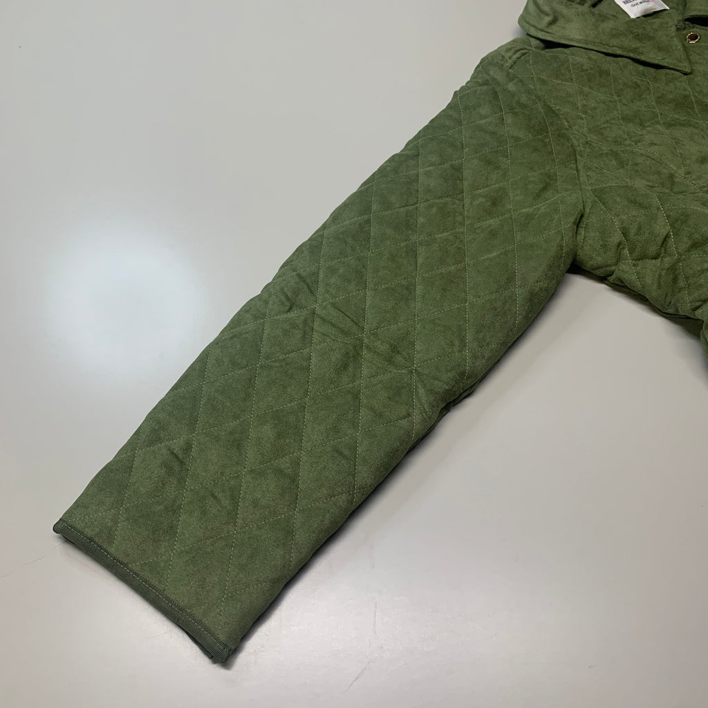 BRIDGE HAMPTON ISSAC MIZRAHI LIVE! Faux Suede Coat Full Snap Up Basil Size 3X