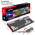Gaming keyboard RGB backlight two-color keycaps gray and white double color 2.4G wireless membrane keyboard