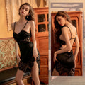 Ladies Loungewear Plus Size Sling Lace Satin Nightdress