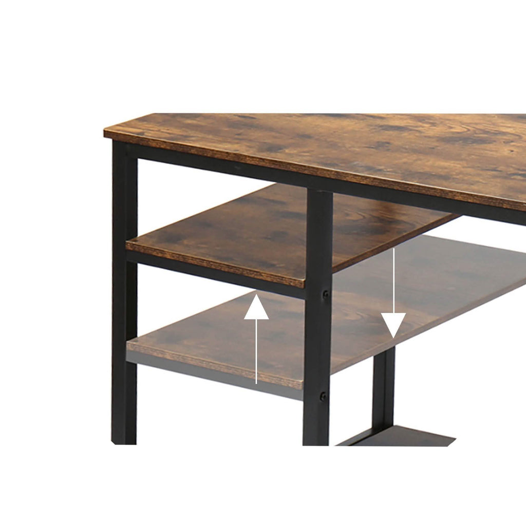 55" Rectangular Desk with Storage Shelves