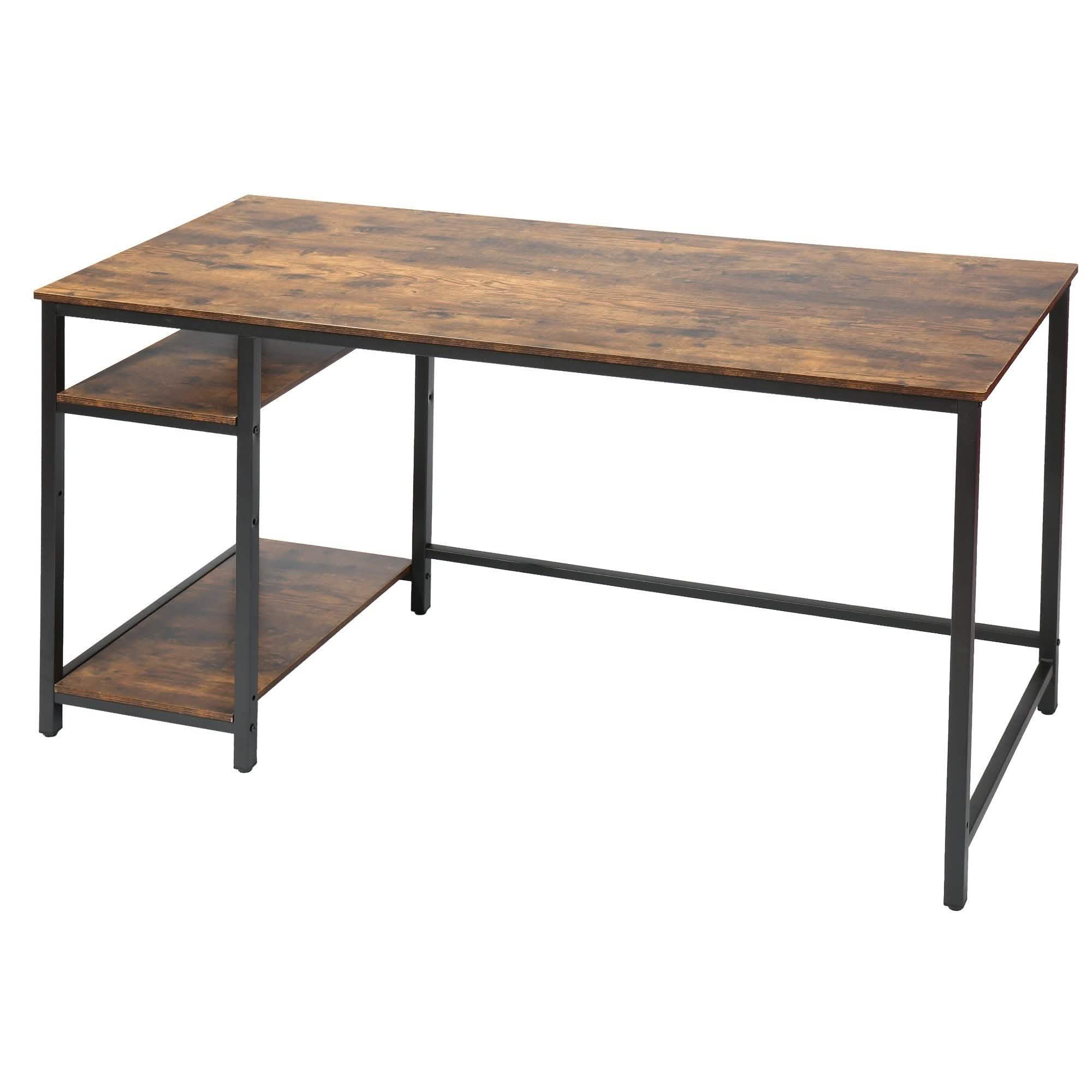 55" Rectangular Desk with Storage Shelves