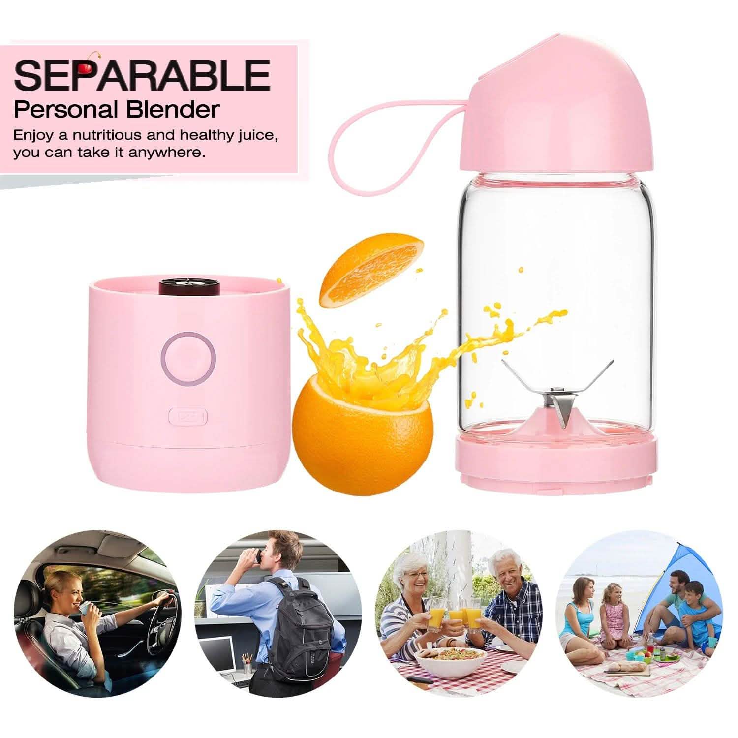 550ML USB Portable Mixer Rechargeable Juicer Fruit Blender Juicer Shaker Bottle