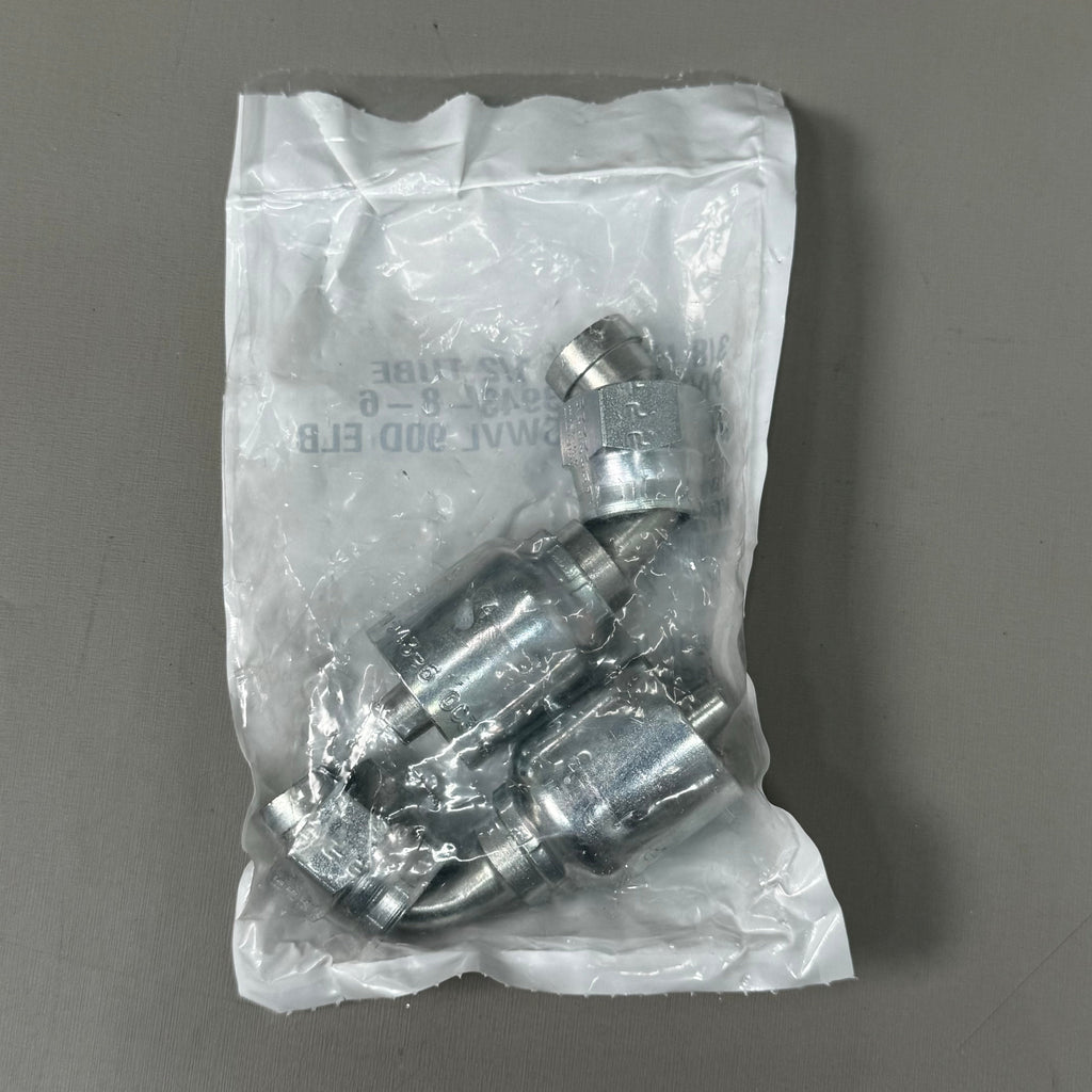 PARKER (2 PACK) Hydraulic Hose 1J943-8-6 JIC 37° 90° Elbow 3/8" x 1/2" Steel KP81323
