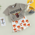 Boy's Short-sleeved T-shirt Bell-bottom Pants Suit