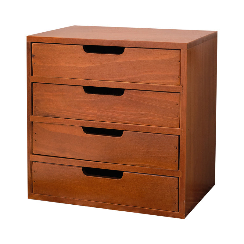 Three-layer Storage Cabinet, Small Wooden Cosmetic Organizer Box, Display Screen Riser