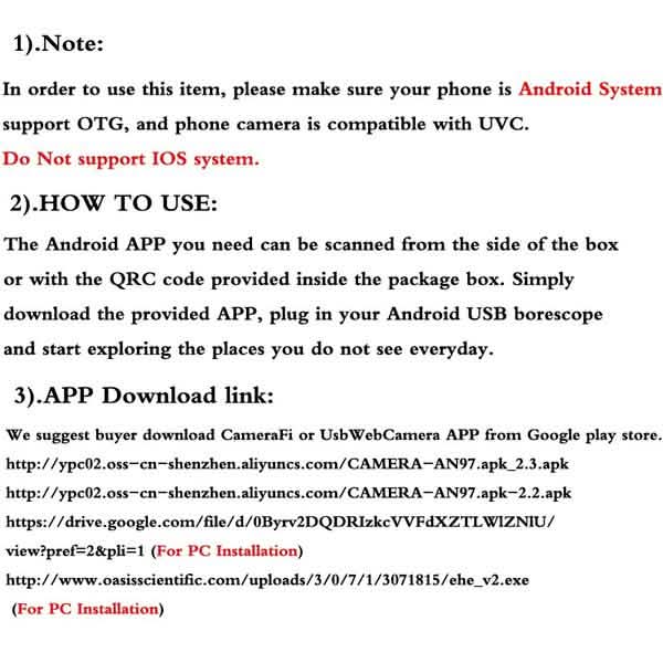 5.5mm Android Waterproof Endoscope