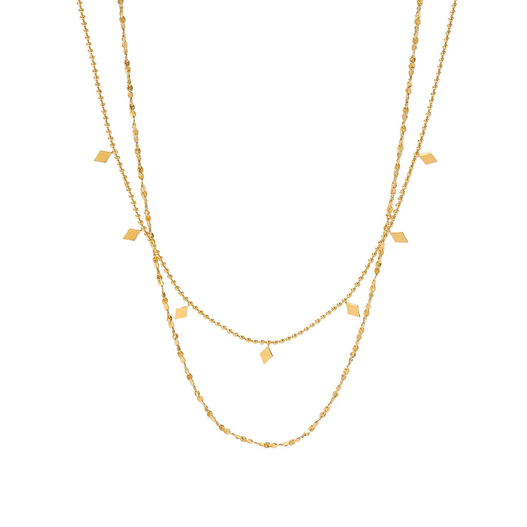Double layered tassel necklace French fashion niche collarbone chain light luxury niche design necklace