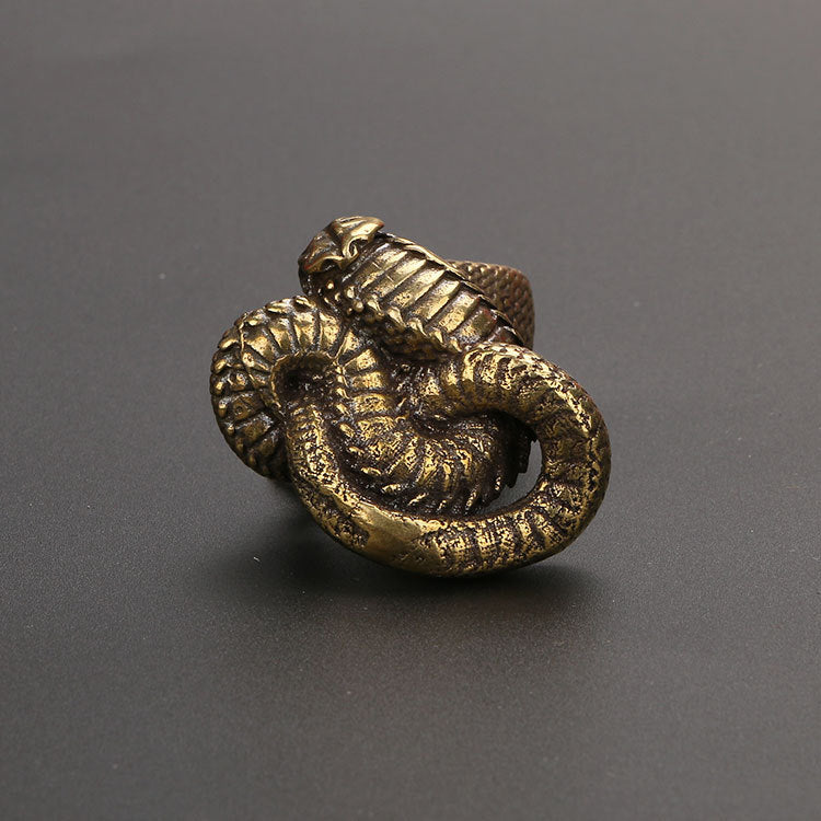 Pure Copper Zodiac Snake Tea Table Ornament
