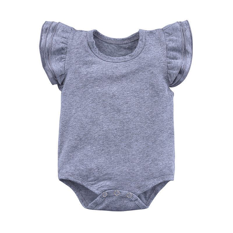 Children's Clothing Candy Color Ruffled Girls' Onesie Baby Romper